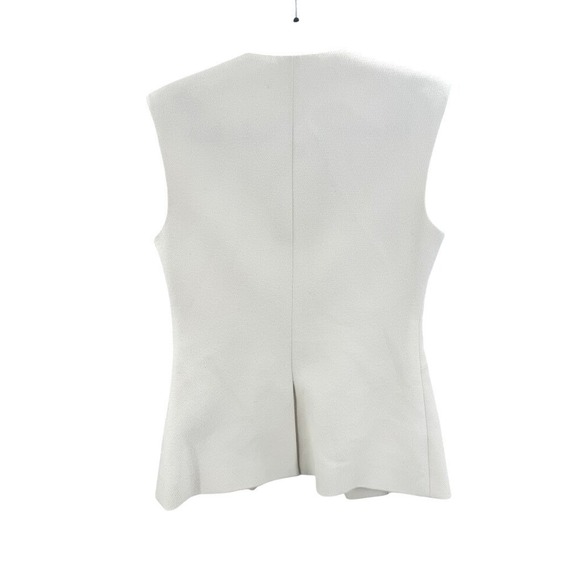 VERONICA BEARD Tamara Blazer Tortoise Shell Buttons White Sleeveless Vest Size 6 - Picture 9 of 13